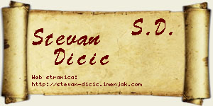 Stevan Dičić vizit kartica